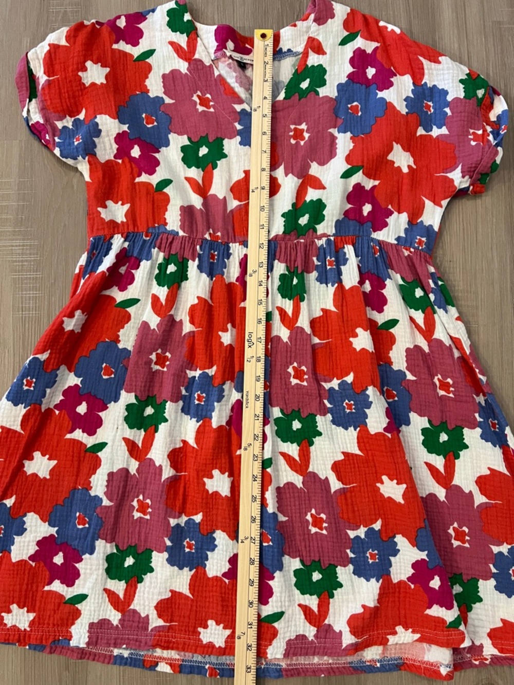 Michelle McDowell Womens Floral Mini Dress Cotton Size L